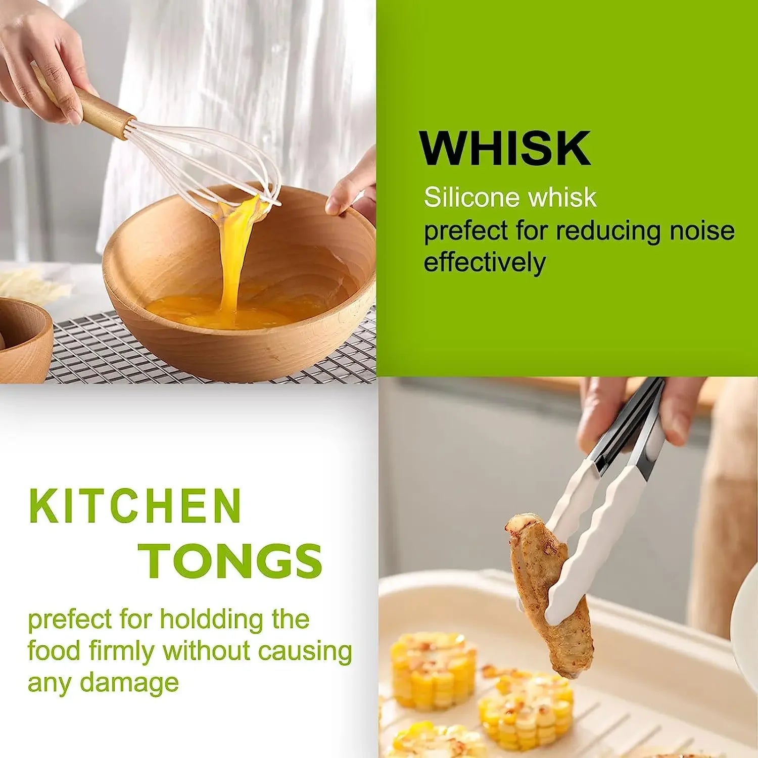 Set de utensilios silicona bambú Premium